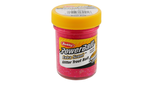 BERKLEY POWERBAIT GLITTER TROUT BAIT FLOURESCENT RED