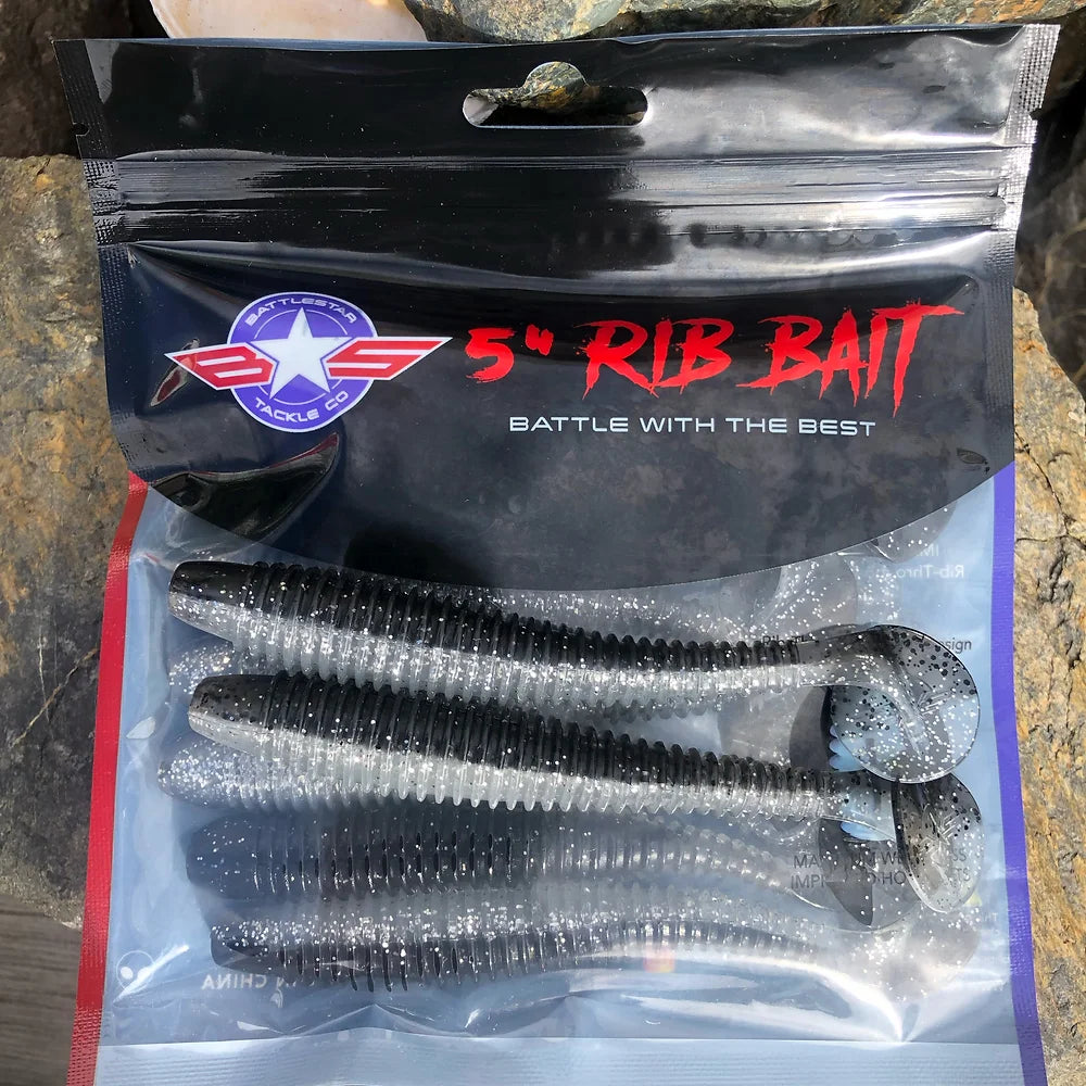 Battlestar 5" Rib Bait UV SILVER ANCHOVY