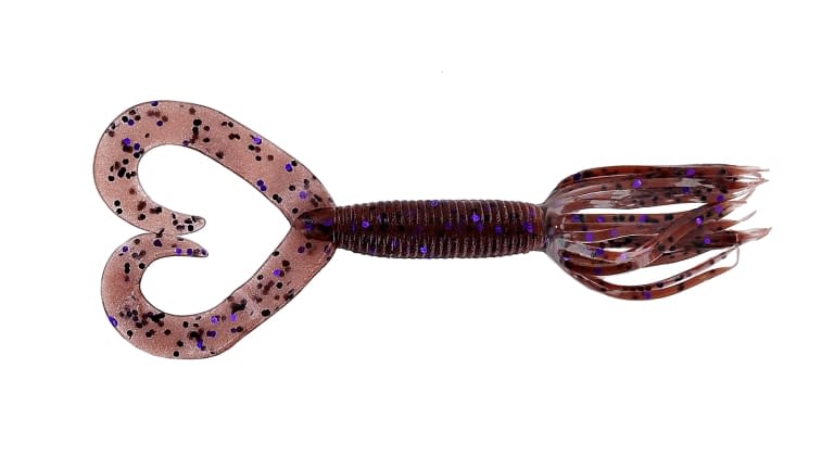 YAMAMOTO DOUBLE TAIL HULA GRUB 5" 97-10-221 CINNAMON/BLK &PURP FLK