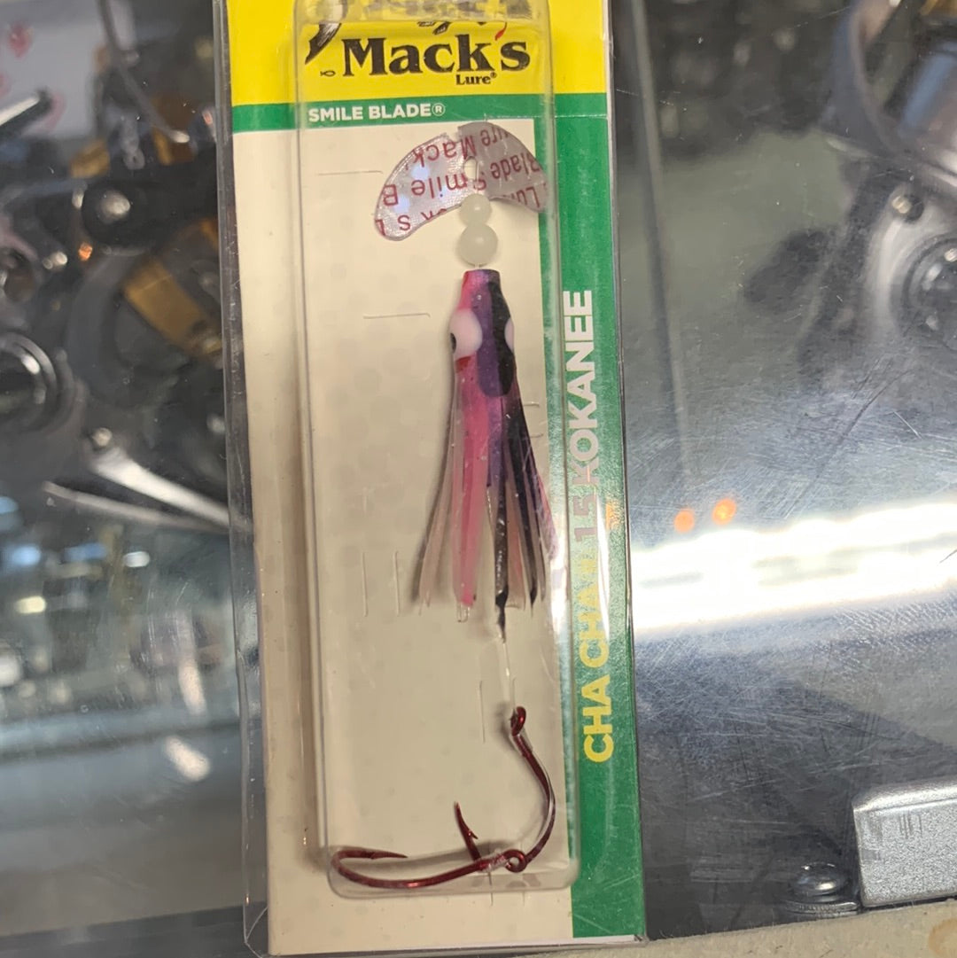 Mack’s CHA CHA Kokanee squid PNK/BLK