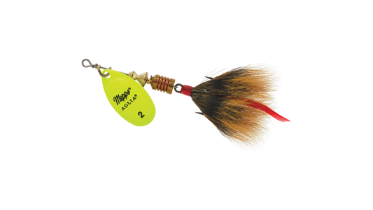 MEPPS AGLIA DRESSED SPINNERS 1/6 oz. HOT CHARTREUSE BROWN  B2ST HC-BR