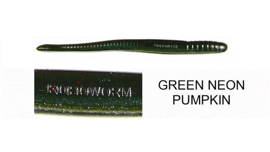 ROBOWORM FAT STRAIGHT TAIL WORM 4.5" GREEN NEON PUMPKIN  qty 8  SK-F5FB-8