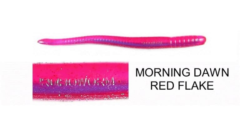 ROBOWORM FAT STRAIGHT TAIL WORM 6" MORNING DAWN RED FLK qty 8  SF-H3HR-8