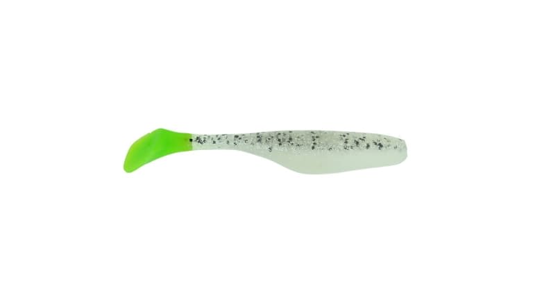 BASS ASSASSIN SALTWATER 4" Salt & Pepper Silver Phantom / Chartreuse Tail