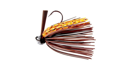 BASS PATROL ROUND RUBBER FOOTBALL JIGS 1/2oz Brown/Orange Scale