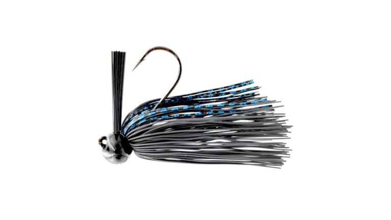 BASS PATROL ROUND RUBBER FOOTBALL JIGS 3/4oz Black/Blue Scale