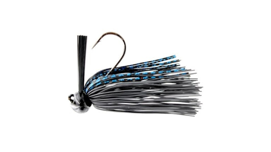 BASS PATROL ROUND RUBBER FOOTBALL JIGS 1/2oz Black/Blue Scale